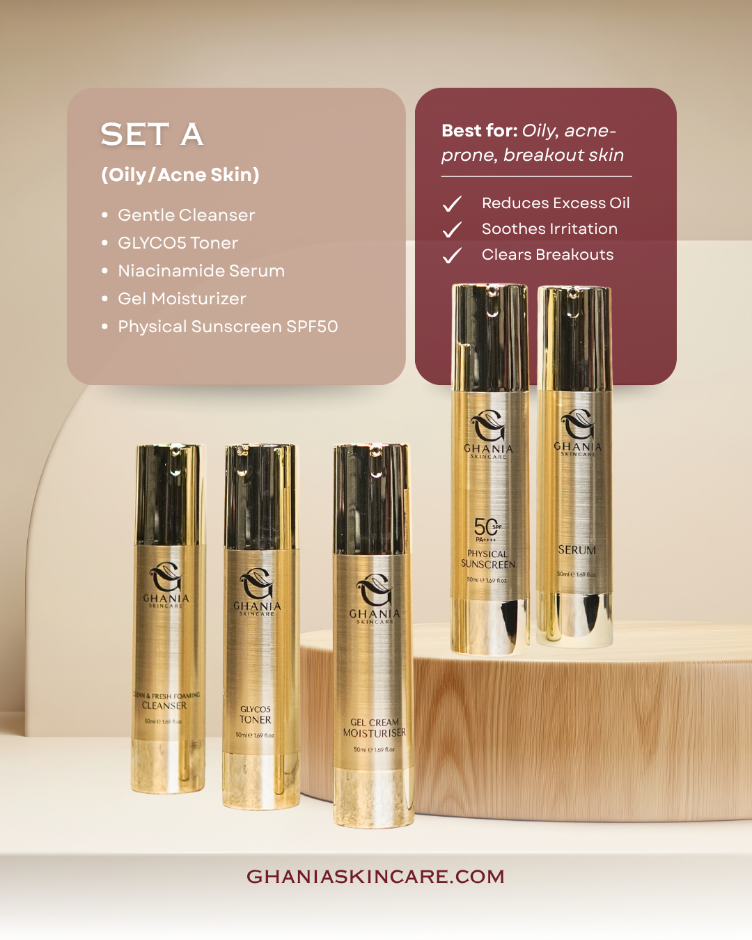 Set A - Oily, Acne Skin – Ghania Skincare